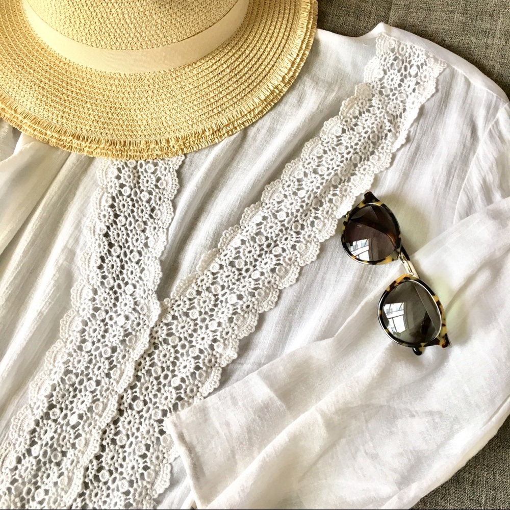 last one | white linen beach tunic | - Picture 2 of 4